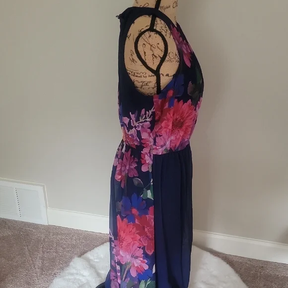 London Times Navy Floral Maxi Dress - Picture 4 of 4